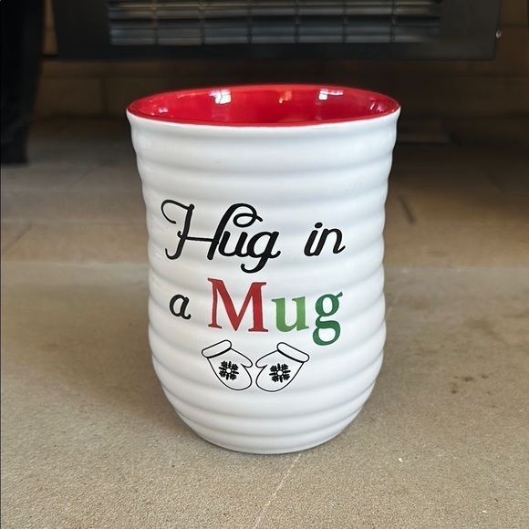White and Red Hug in a Mug NWOT - Picture 1 of 7